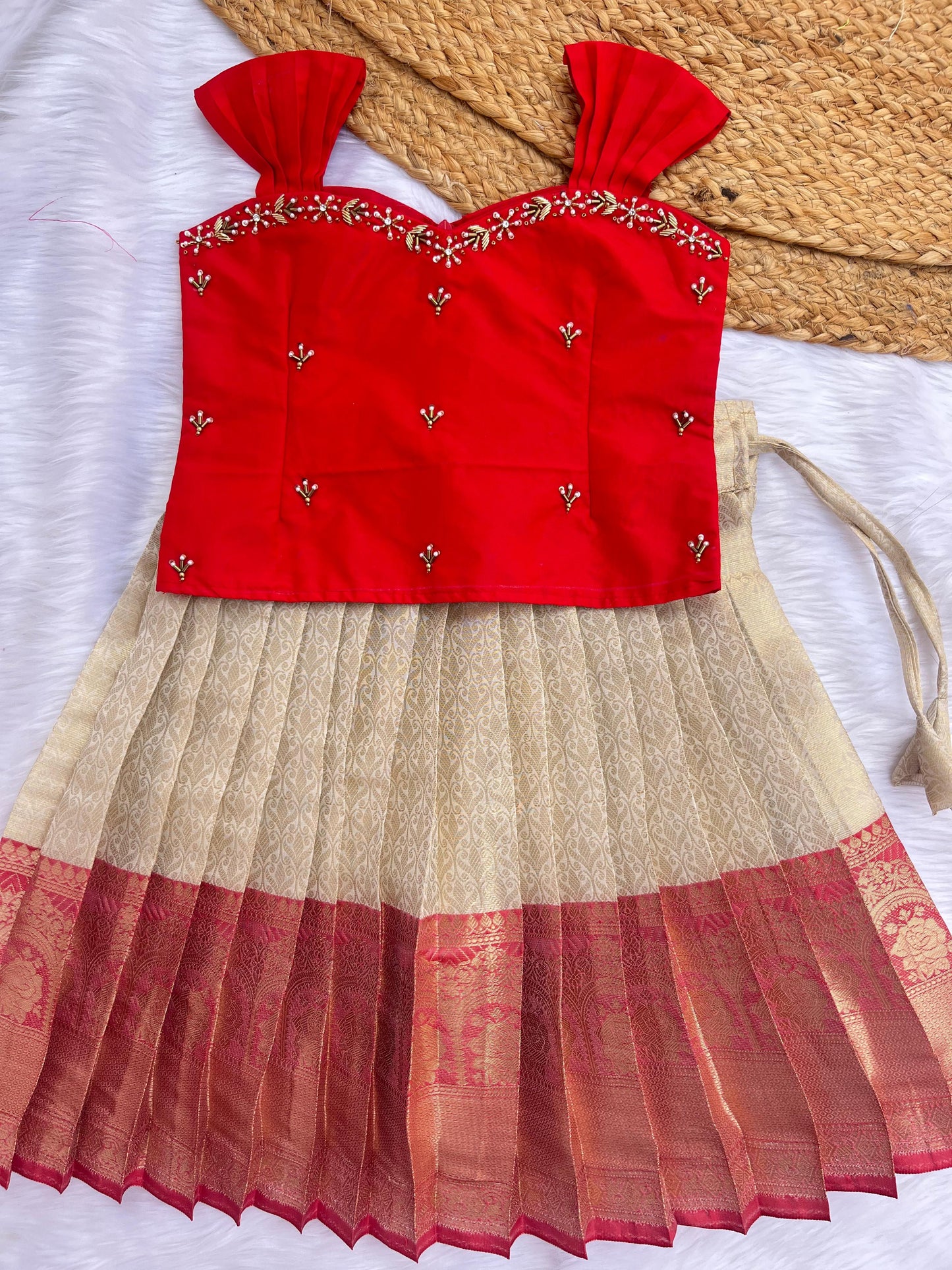 Elegant Semi-Silk Pattu Pavadai Sattai (Available in 3 Colors)