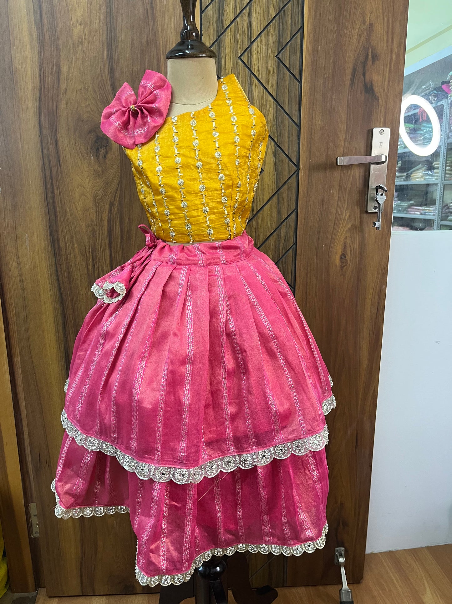 One Shoulder Sleeveless Kids Dress