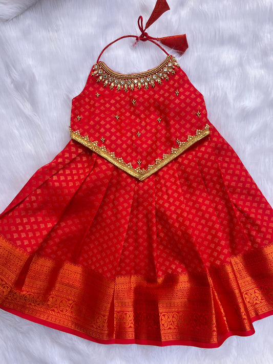 Trendy Lehenga with Halter Neck Style