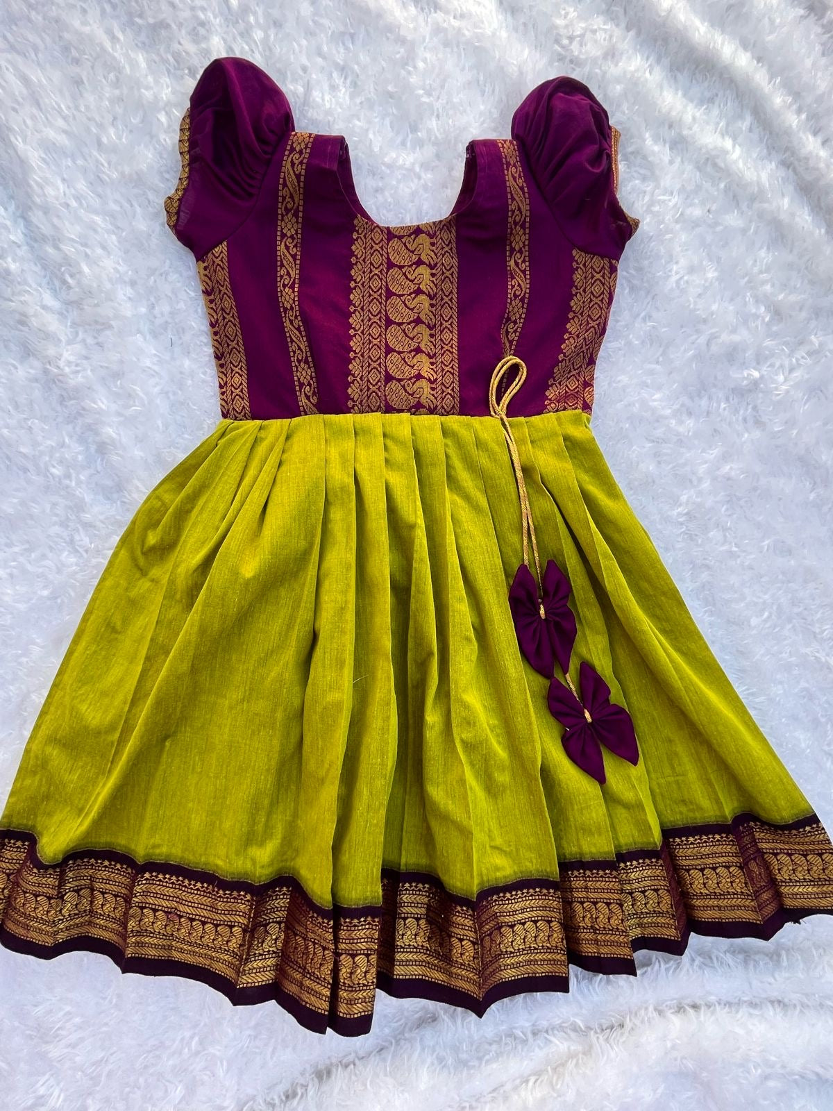 Vibrant Green and Purple Frock: Stunning Elegance Kalas Couture India Vibrant Green and Purple Frock: Stunning Elegance Kalas Couture India
