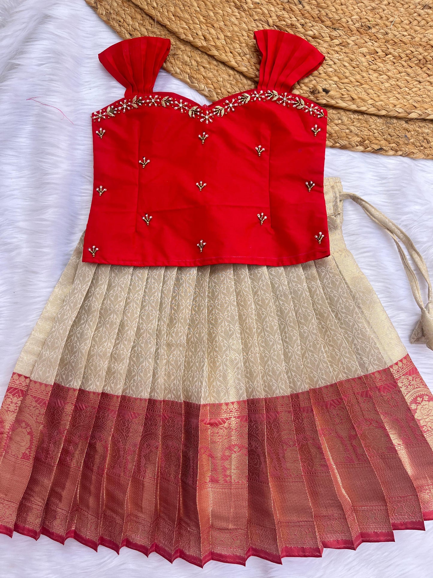 Elegant Semi-Silk Pattu Pavadai Sattai (Available in 3 Colors)