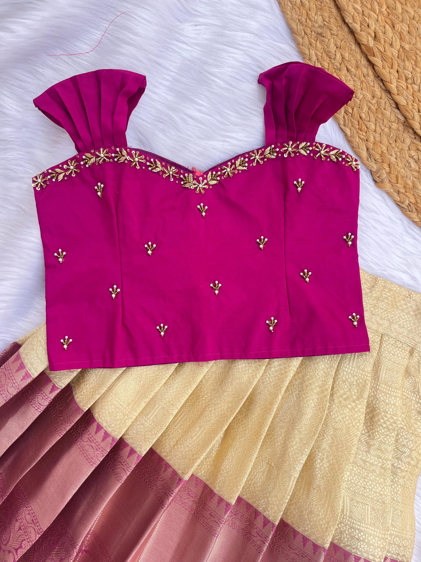 Elegant Semi-Silk Pattu Pavadai Sattai (Available in 3 Colors)