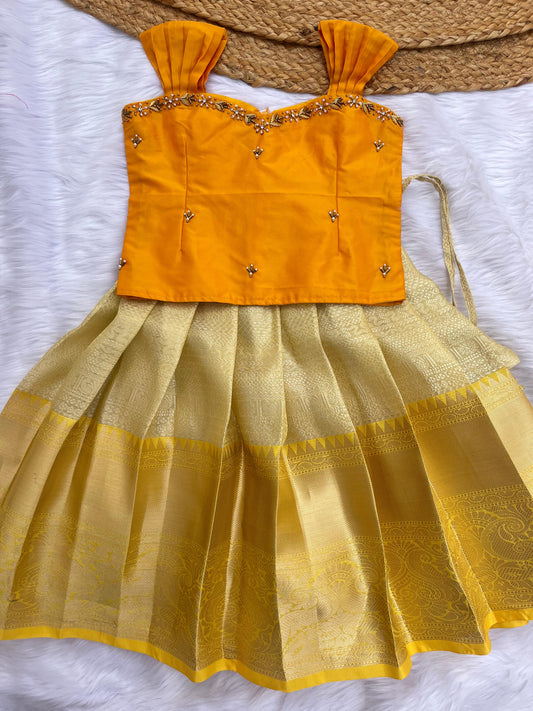 Elegant Semi-Silk Pattu Pavadai Sattai (Available in 3 Colors)