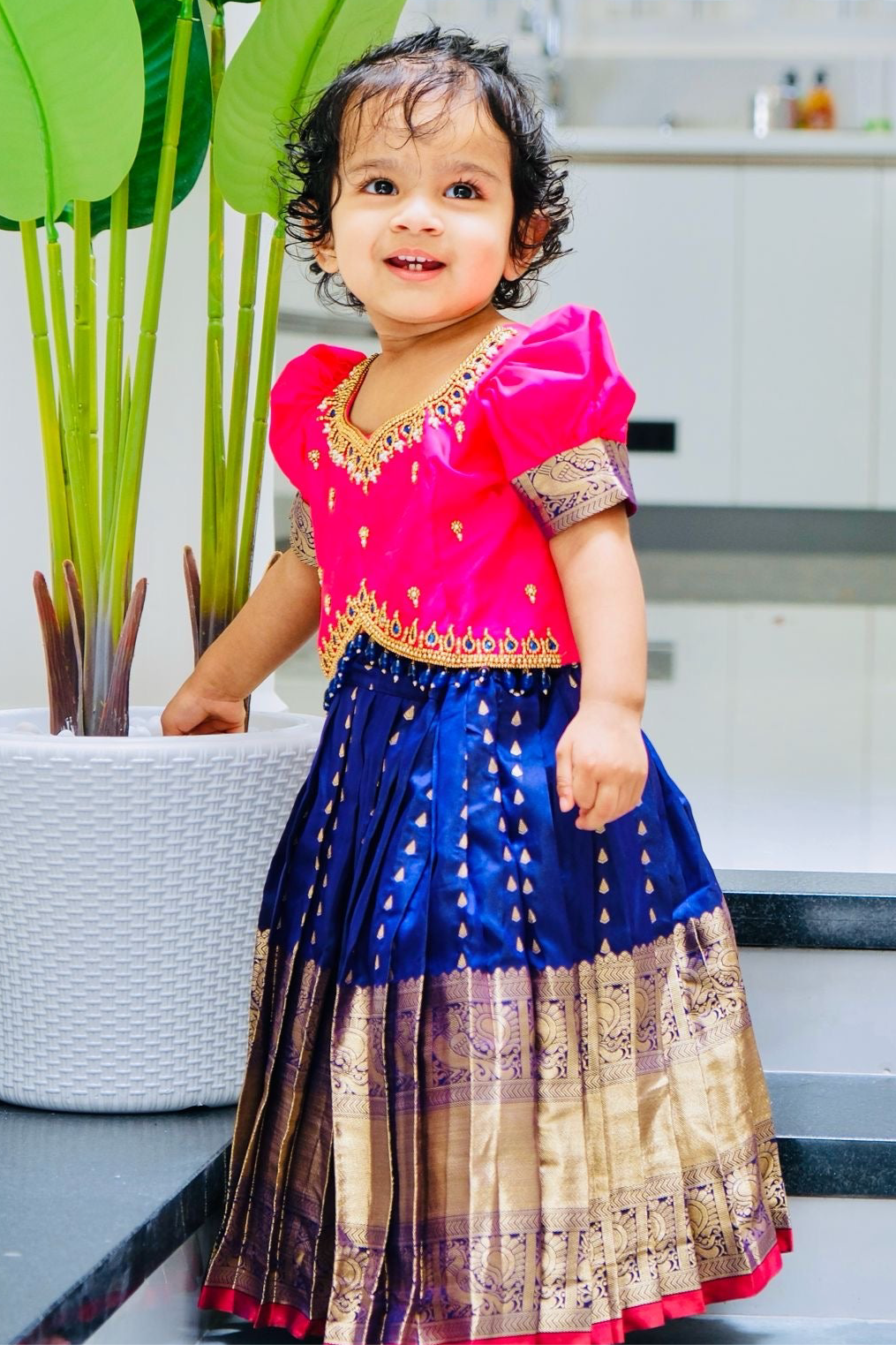 Vibrant Pink and Blue Lehenga: A Festive Delight!