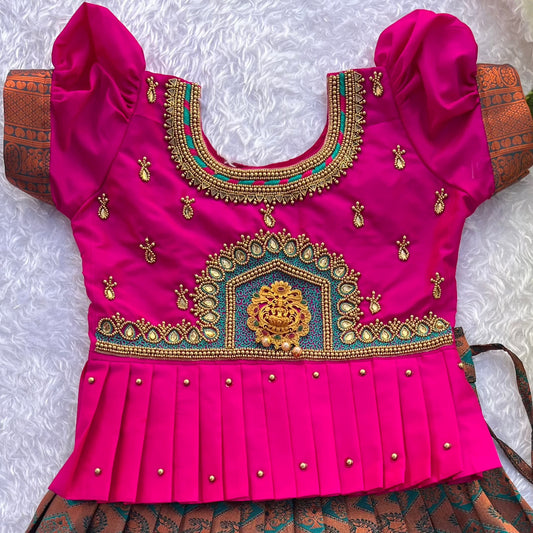 Premium Jewel-Toned Ethnic Dress with Aari Work
