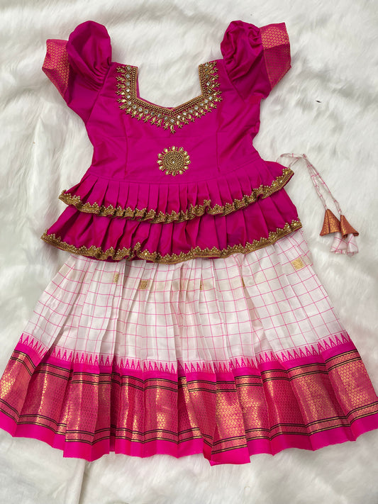 Vibrant Pink Delight: Navaratri Special Pattu Lehengas