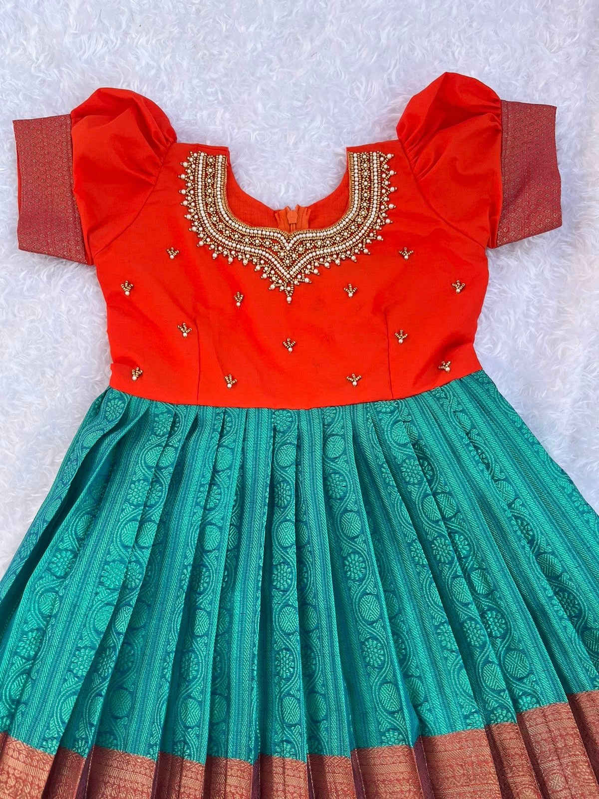 Regal Ruby and Teal Ensemble Frock