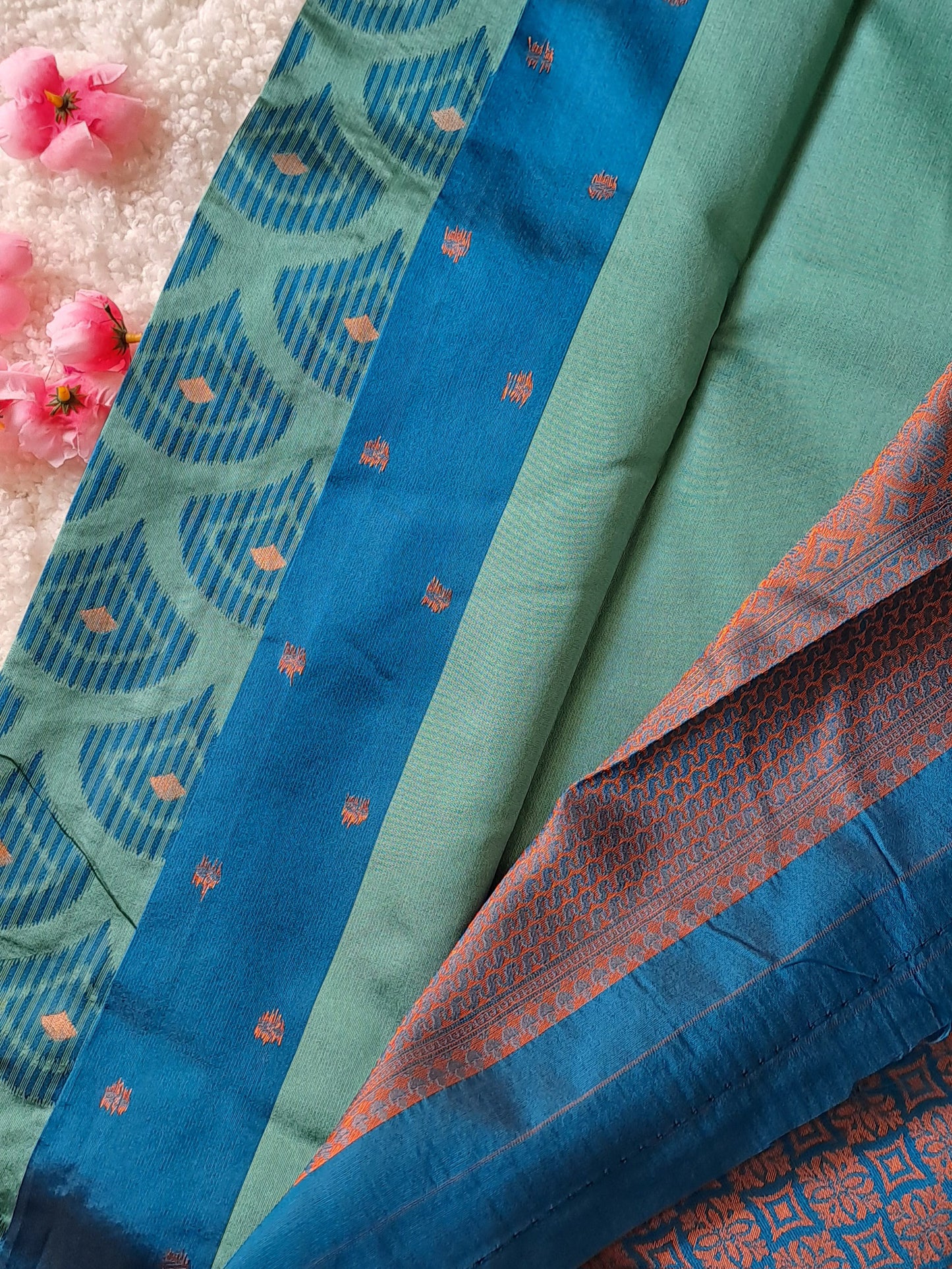 Peacock Elegance: Soft Silk Saree