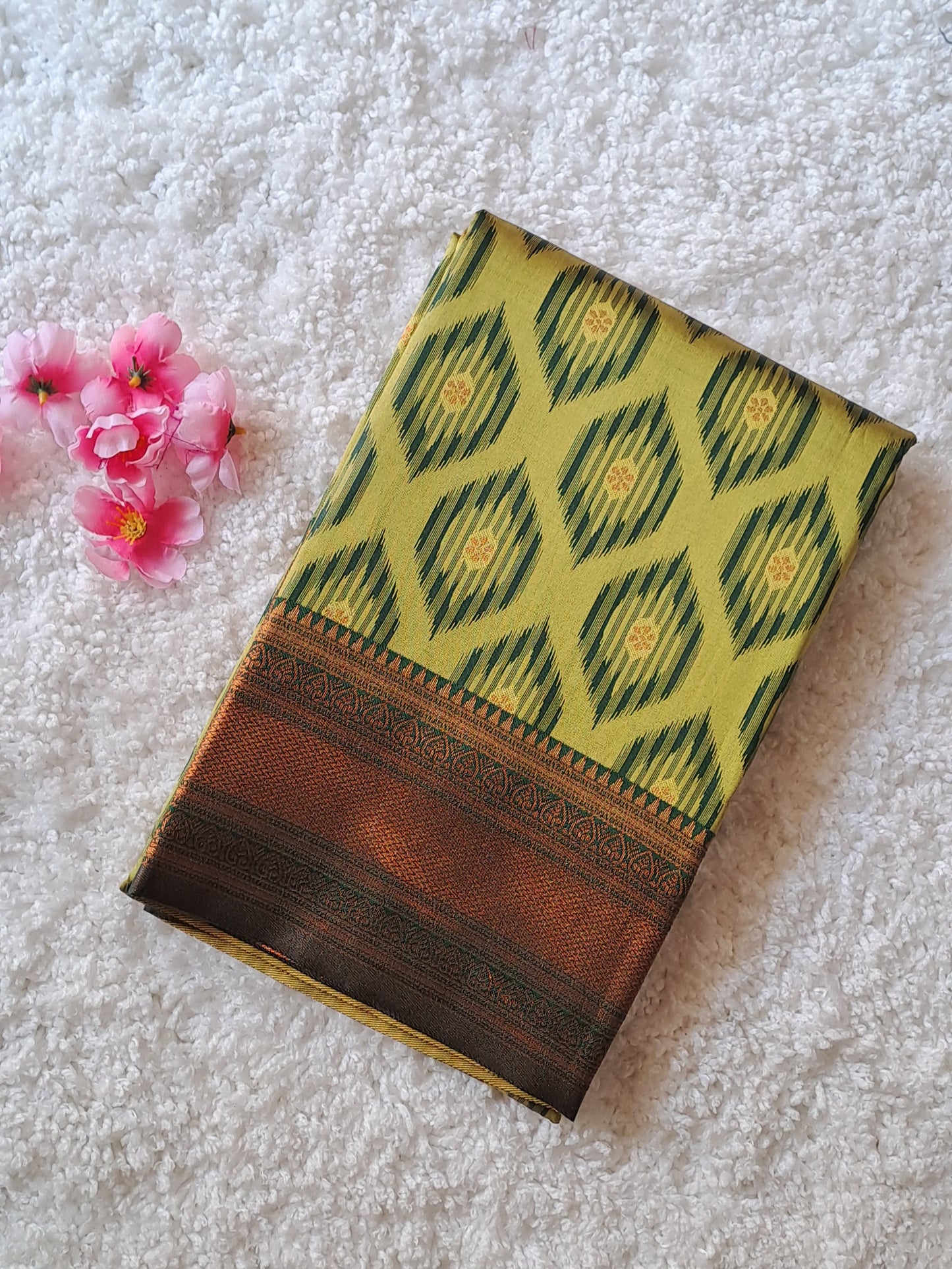 Refreshingly Elegant: Light Green Soft Silk Saree