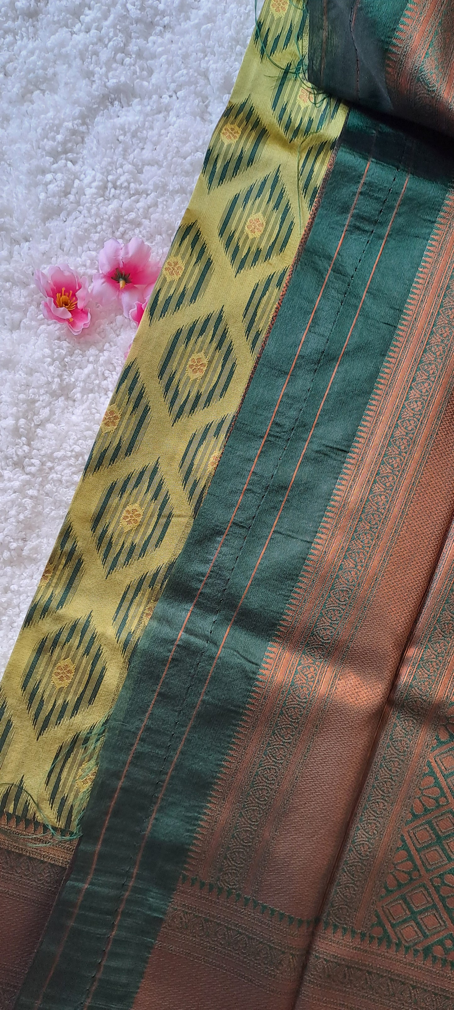 Refreshingly Elegant: Light Green Soft Silk Saree