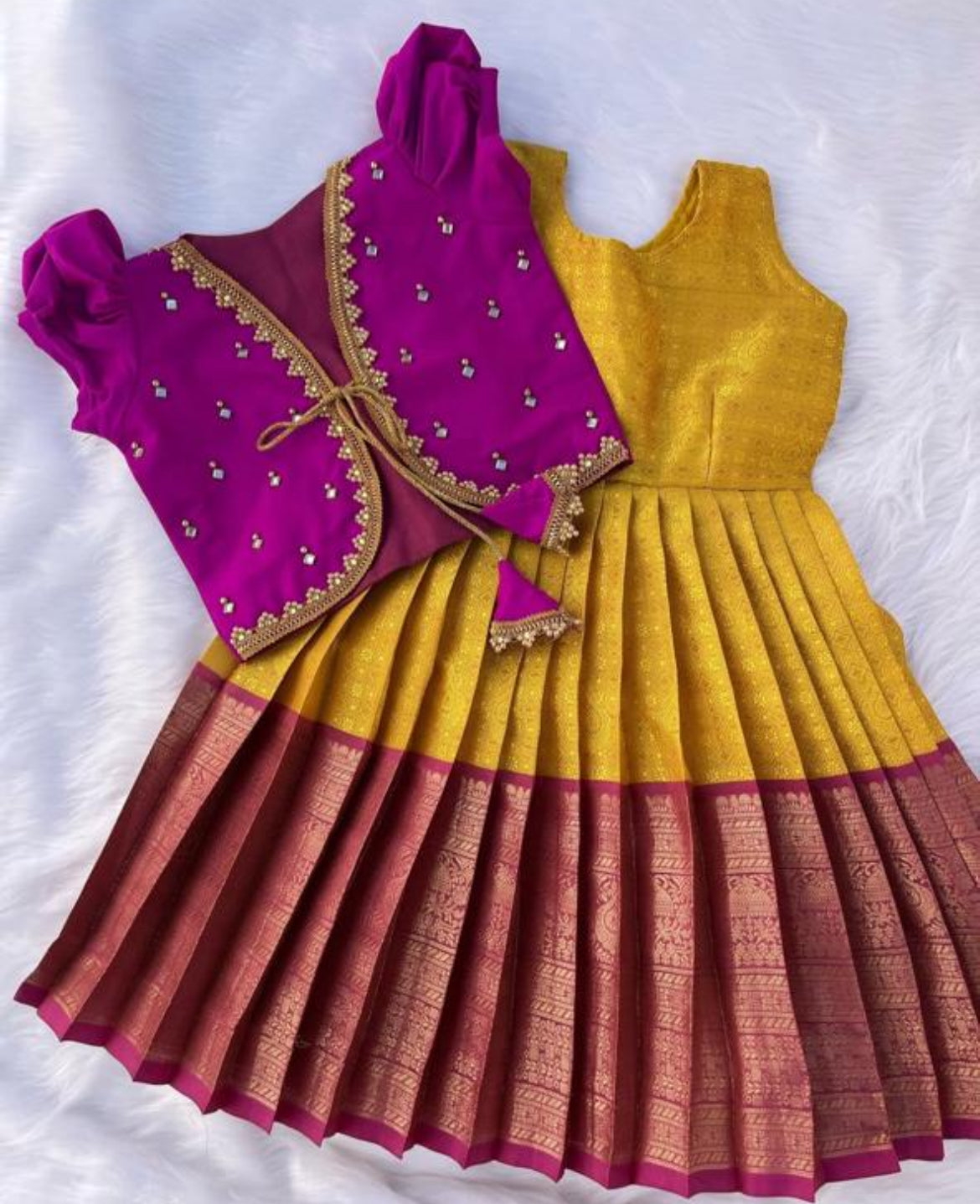 2-in-1 Frock with Aari Work Overcoat