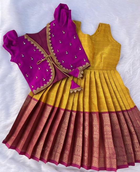 2-in-1 Frock with Aari Work Overcoat