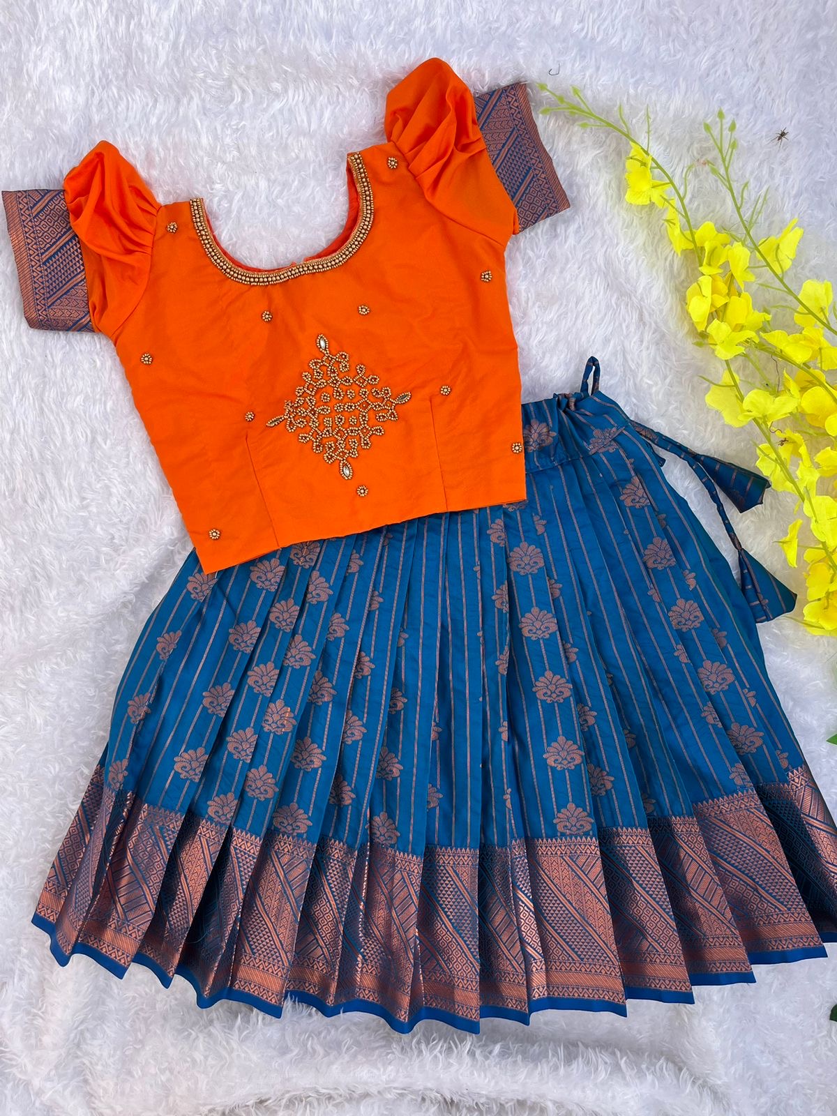 Elegant Tradition: A Vibrant Kids Lehenga