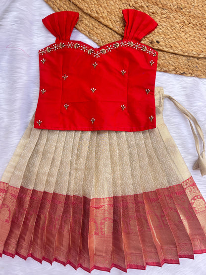 Elegant Semi-Silk Pattu Pavadai Sattai (Available in 3 Colors)