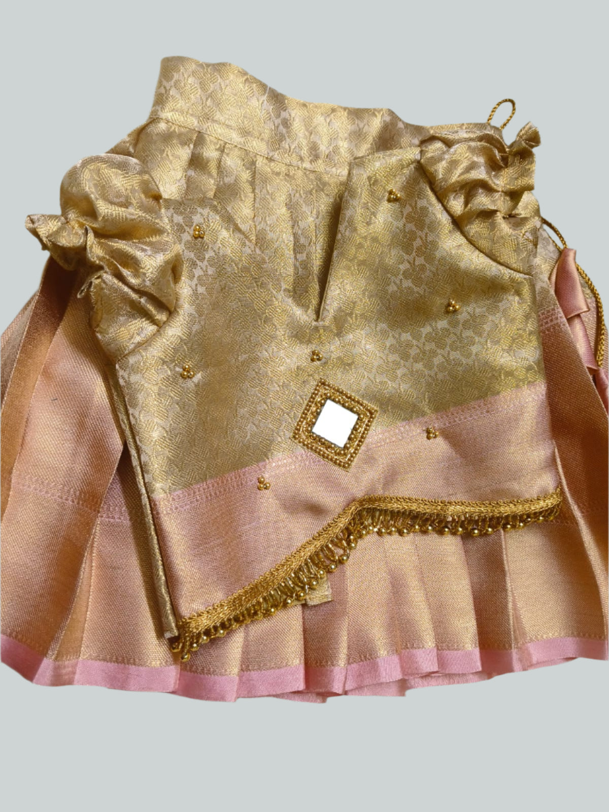 Baby Pink and Golden Combo Kids Lehenga