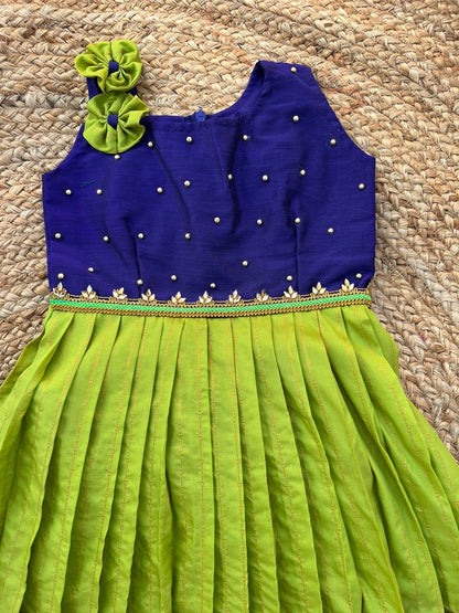 Vibrant Blue Top & Light Green Bottom: Stand Out in Style Kalas Couture India Vibrant Blue Top & Light Green Bottom: Stand Out in Style Kalas Couture India