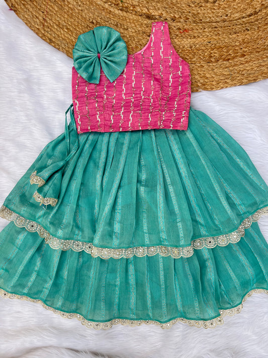 One Shoulder Sleeveless Kids Dress