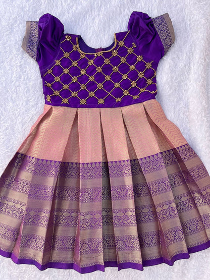 Traditional Semi-Silk Paithani Frocks