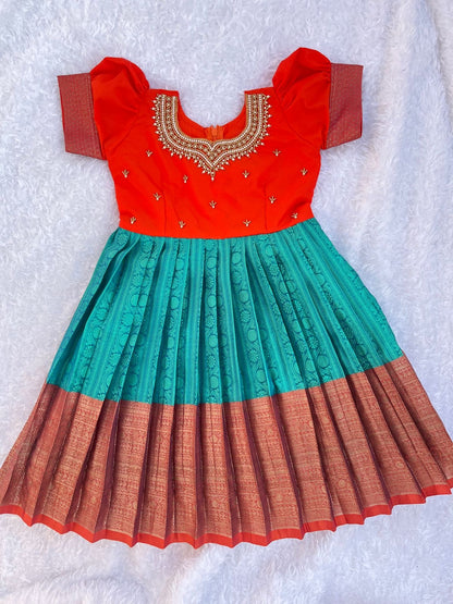 Regal Ruby and Teal Ensemble Frock