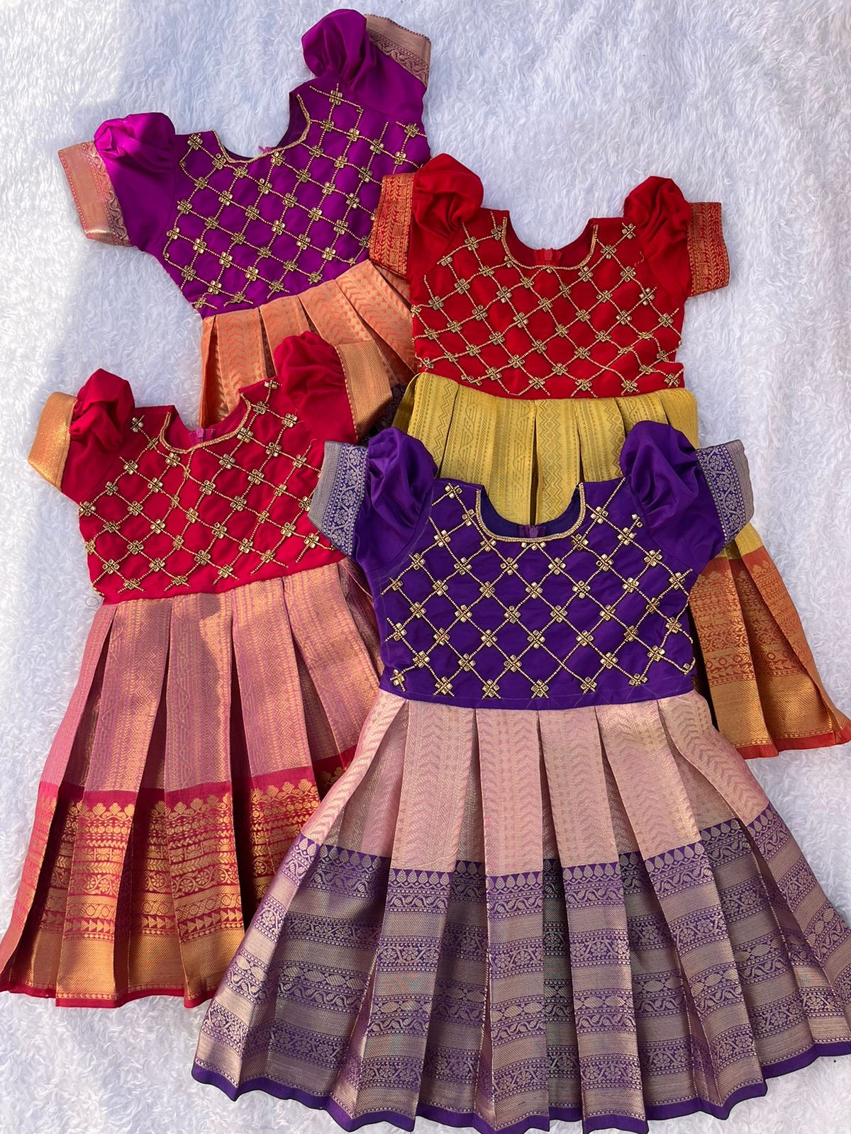 Traditional Semi-Silk Paithani Frocks