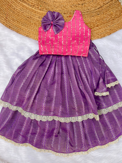 One Shoulder Sleeveless Kids Dress