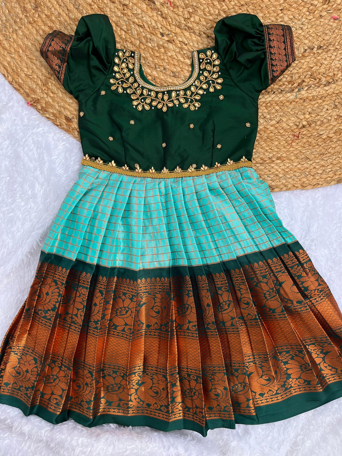 Elegant Semi-Silk Traditional Frock for Girls