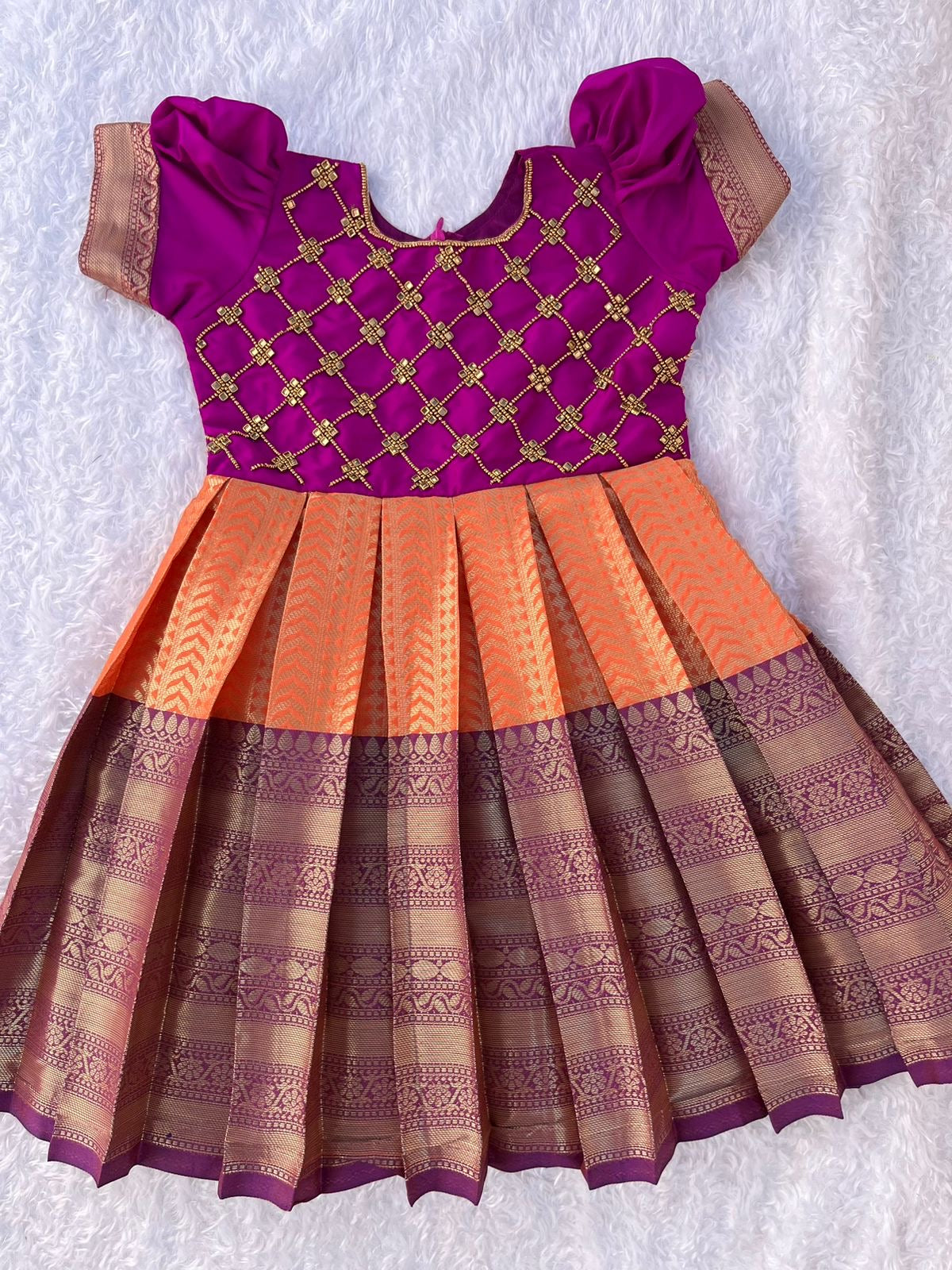 Traditional Semi-Silk Paithani Frocks