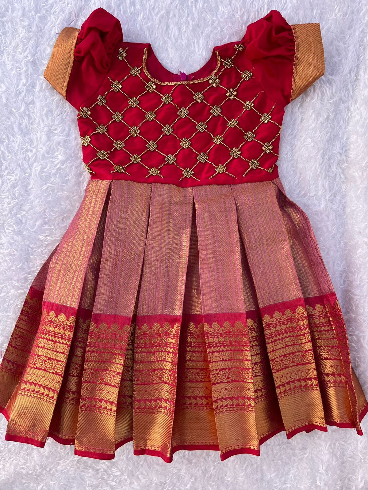 Traditional Semi-Silk Paithani Frocks