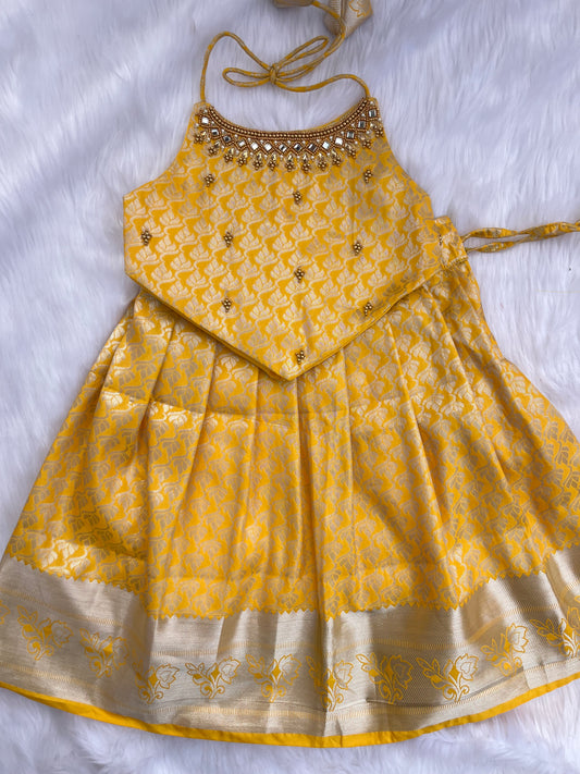 Trendy Lehenga with Halter Neck Style