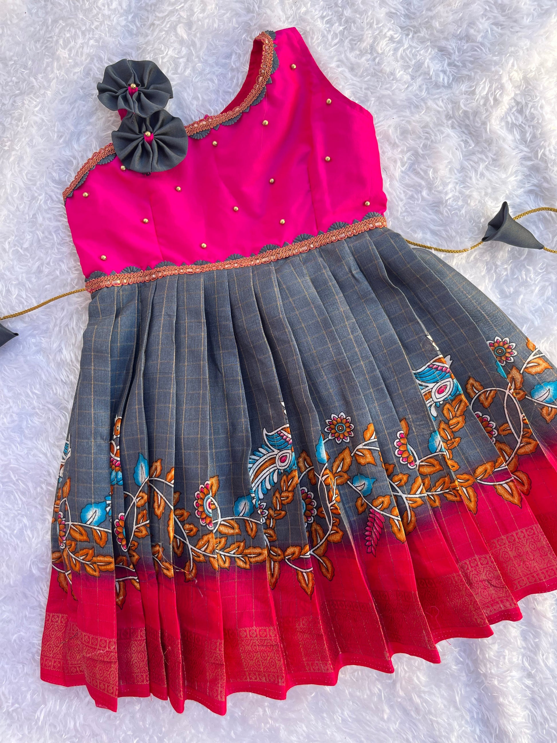 Silk Saree Kids Silk Frock Saree Frock For Girls Saree Dress