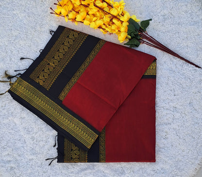 Confidence in Crimson: Red Kalyani Cotton Saree